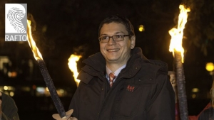 Pavel Chikov at the traditional torchlight procession