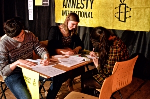 Members of the College Amnesty International group