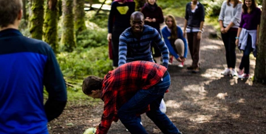 Ball games in the woods