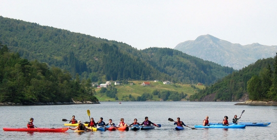 Kayaks on the fjord