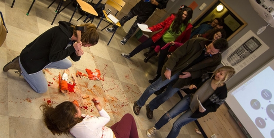 Axe attack! A scenario for the first years to walk in on