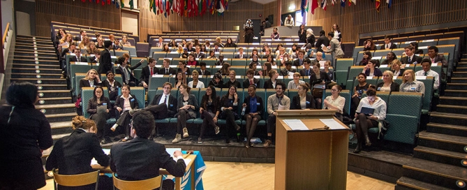 The assembled delegates in the Auditorium