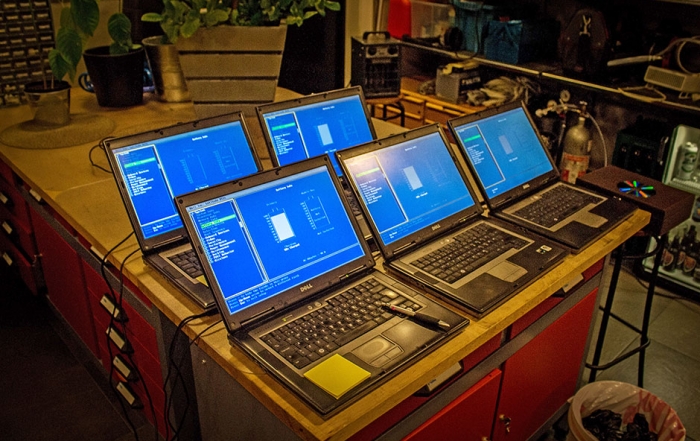 Set up in his parents' garage - computers getting a makeover