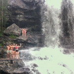 ... and to a swimming hole at the waterfall