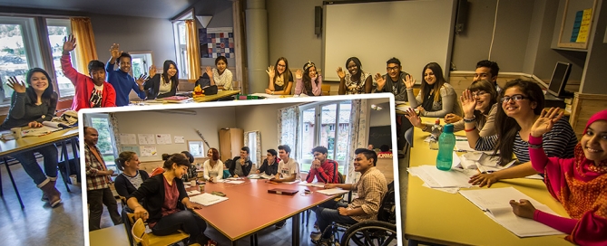 English Summer Course students in the classrooms