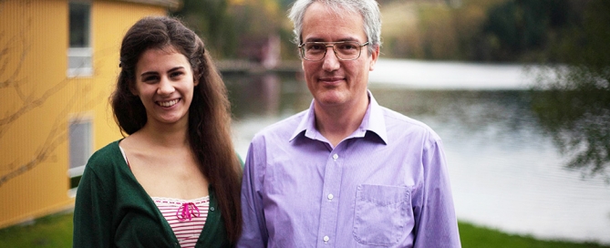 Dr. Ronald Sturm with first-year Austrian student Antonia Reininger