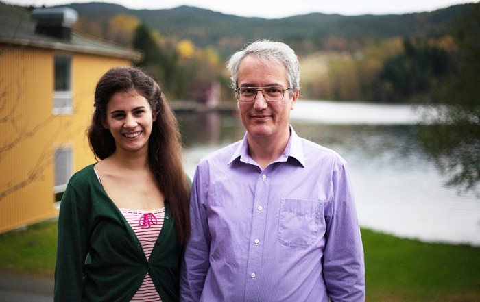 Dr. Ronald Sturm with first-year Austrian student Antonia Reininger