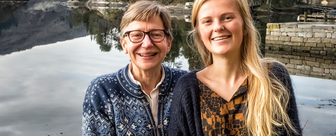 Philosophy teacher Summer Govan with Elisabeth Dietz