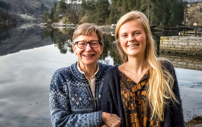 Philosophy teacher Summer Govan with Elisabeth Dietz