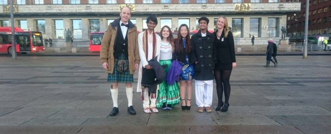 Outside Oslo City Hall before the ceremony