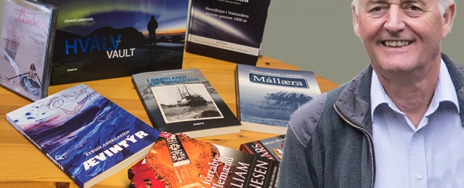 Claus Reistrup and some of the donated books