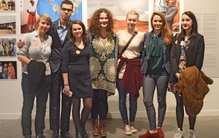 Jana Řežábková , Fouad El Hamdouni , Era Kurtaliaj , Bianca Bunoiu, Elisa de Wilde and Grete Kütt with (far right) another of the participants.