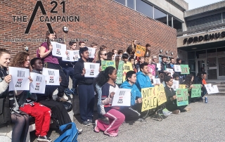 Students in Førde for the campaign