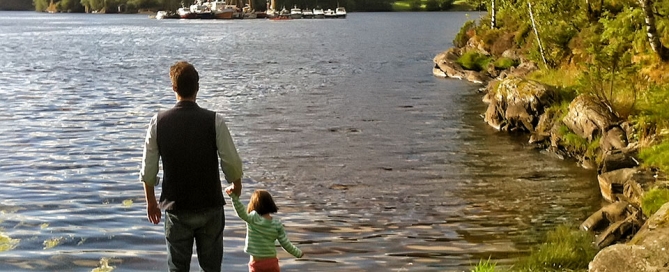 Larry and Poppy watching the assembled flotilla