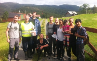 Some of the students and staff on this years postal walk (postveitrimmen)