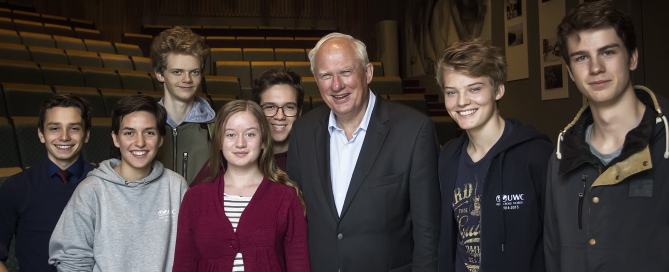 Professor Geir Lundestad with RCN students after his talk