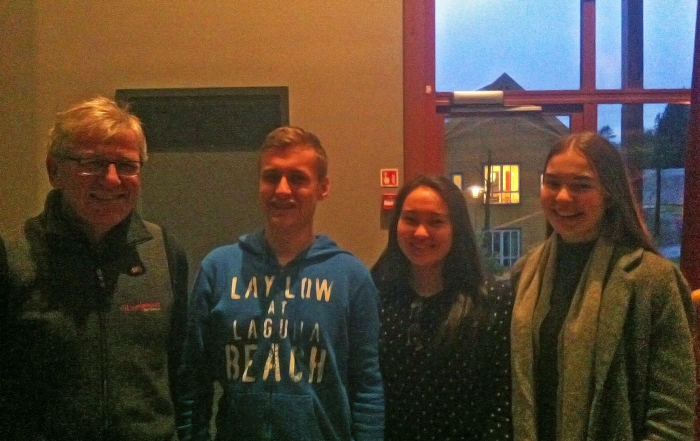 Torodd Helle with students Jacob, Louise and Thea