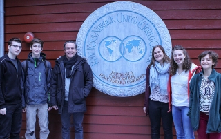 Peter Howe (third left) with students