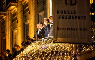 Laureate Juan Manuel Santos (President of Colombia) with other dignitaries