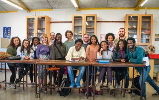 Simon with his Biology students.