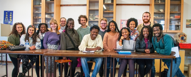 Simon with his Biology students.